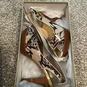 Michael Kors, genuine snake platform heels